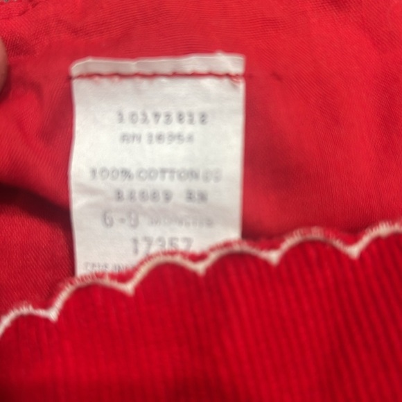 Vintage red corduroy embroidered bunny baby Overalls - Picture 5 of 6